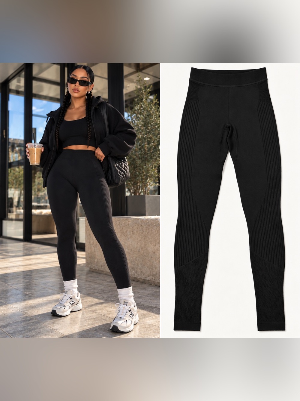 Lululemon Keep the Heat Thermal High Rise Leggings Black XL Wool Blend 28”